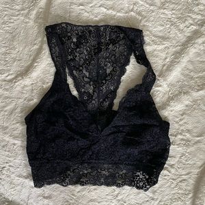 SOMA | Black Lace Racerback Bralette Size L